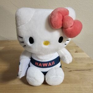 Hello Kitty Hawaii with Surf Board‎ White with Pink Bow Hawaii Theme